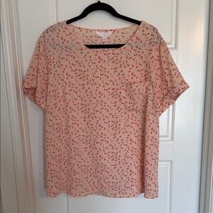 LC Lauren Conrad Floral Blouse in Peach